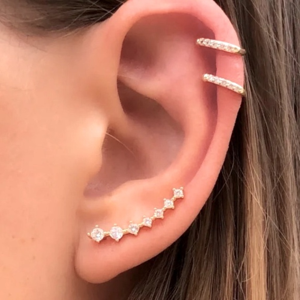 NWT Zircon Ear Climbers | Luxe Statement Classy Diamond Gemstone